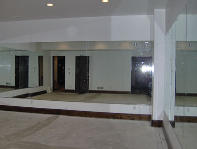Residential Basement Exercise Room Mirror